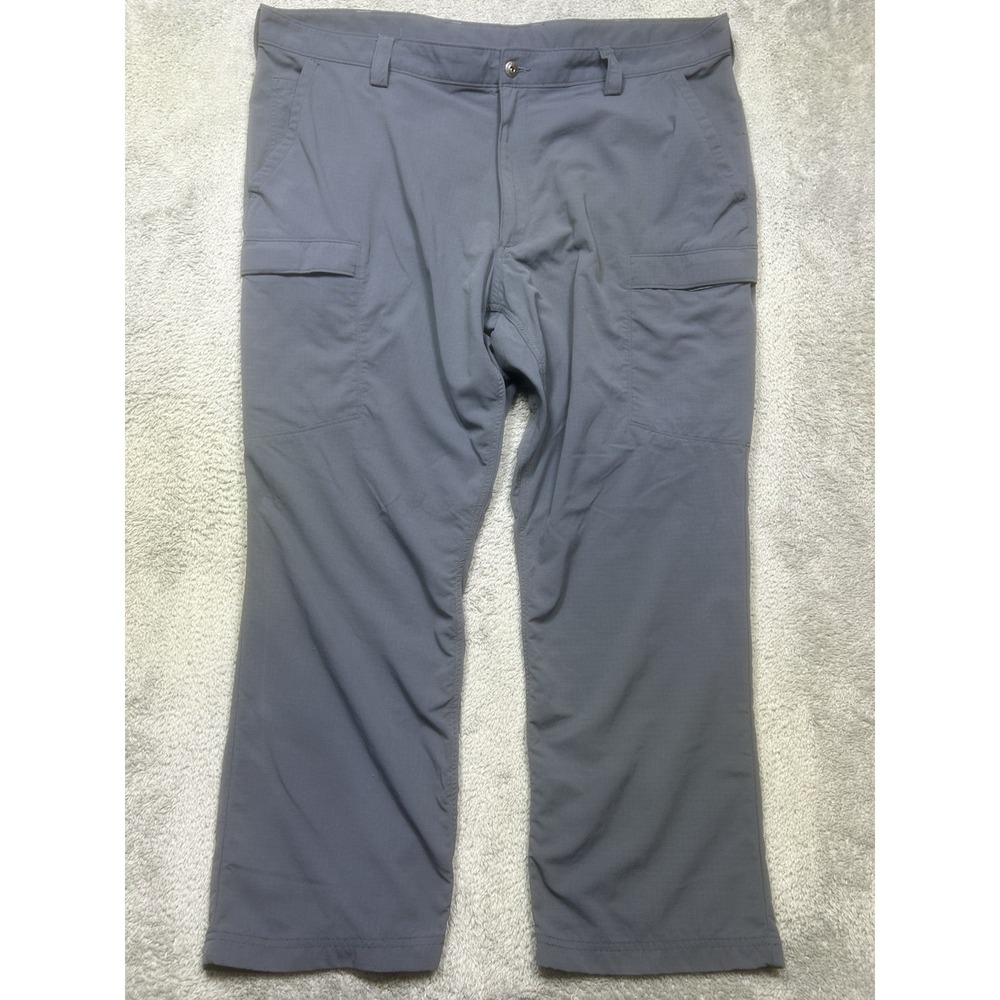 Duluth Trading Pants Mens 44x30 Gray Ripstop Cargo Workwear Outdoor Straight EUC